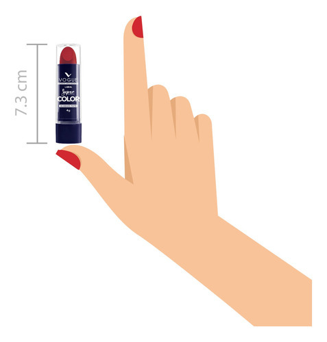 Labial Vogue Super Fantastic Color Mate X 4gr Color Cereza Madura