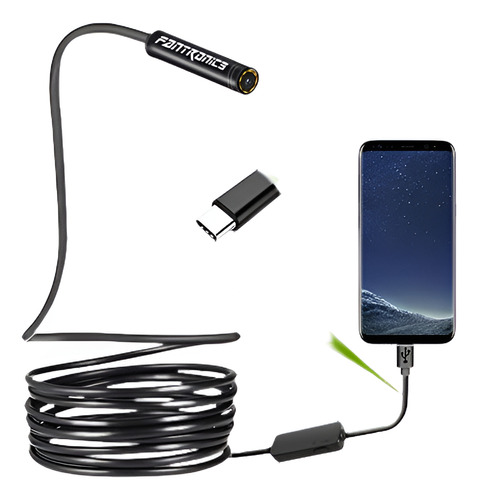 5m Usb Impermeable Tipo C Cable Rígido Endoscope Inspección 