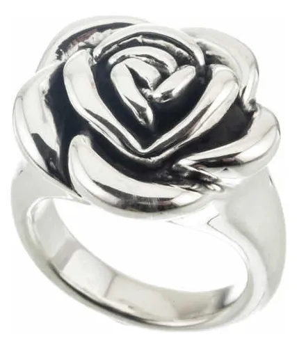 Anillo De Plata 925 Electro Grande Flor Rosa Env o gratis