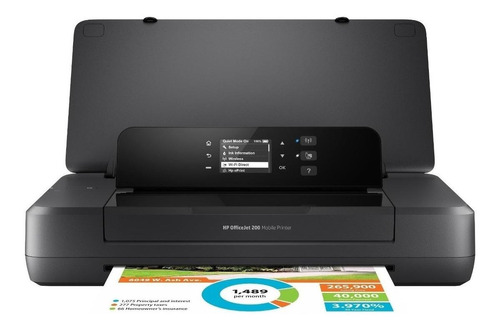 Imagen 1 de 4 de Impresora portátil a color simple función HP OfficeJet 200 con wifi negra 200V - 240V