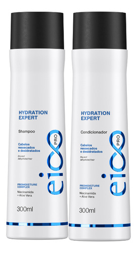 Eico Hydration Expert Eico Pro Shampoo E Condicionador Maciez Reparação Total E Brilho Dia A Dia Kit En Frasco De 600ml De 600g