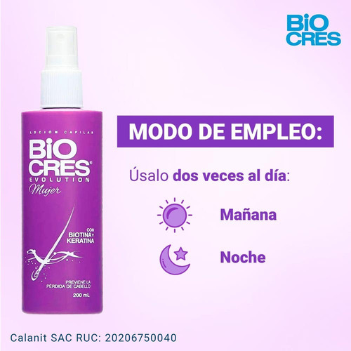 Loción Capilar Biocres Evolution Mujer 100ml