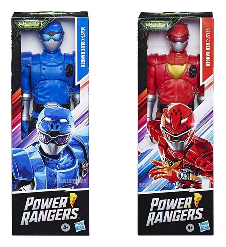 Power Rangers Rojo + Azul Combo 30 Cm Orig Hasbro Scarlet