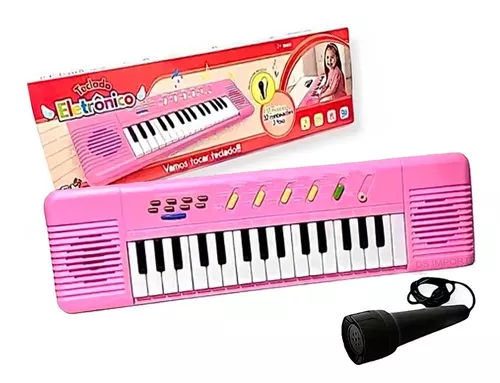 PIANINHO TECLADO INFANTIL MUSICAL AZUL BRINQUEDO SONS PARA MENINO