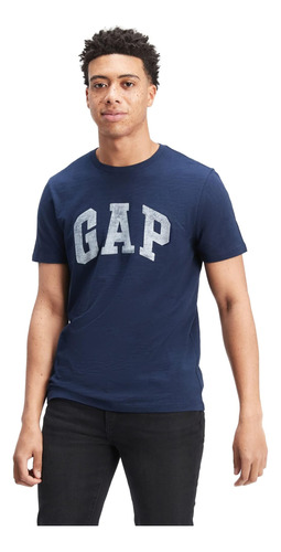 Gap Camiseta Con Logo Para Hombre En Camiseta Flameada, Azul