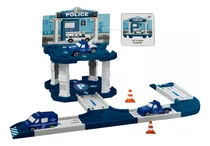 Comprar Estación De Policia 1 Nivel Juguete Con Auto Y Pista Color Azul