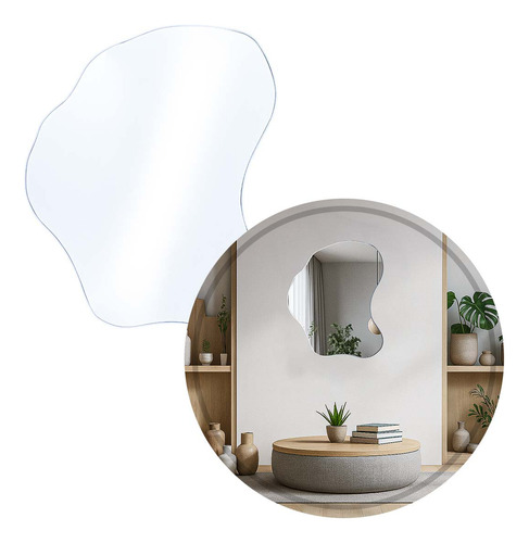 Espelho Orgânico Médio Decorativo Lapidado Banheiro St3219