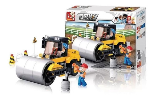 Meninos Blocos De Montar Máquina Rolo Compressor - Br828