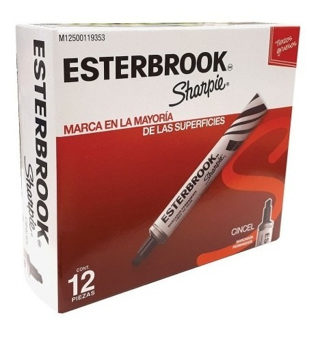 Marcador Permanente Esterbrook Con 12 Piezas Color Negro.