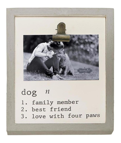 Portarretrato Mud Pie Dog 123 Gris