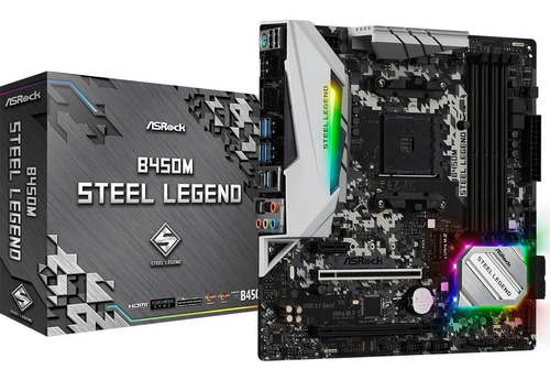 Placa madre de computador  ASRock  steel legend  B450M    