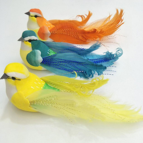 12 Piezas Coloridas Plumas De Espuma Artificial De Aves En