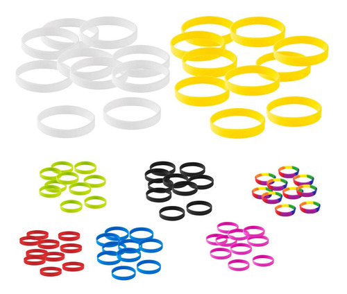 5 X 10pcs / Pack S Elásticas De Goma De Silicona Blanco