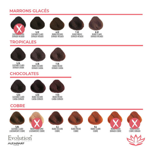Imagen 4 de 8 de Tintura Alfaparf Evolution X60ml Coloración X 6 Unidades