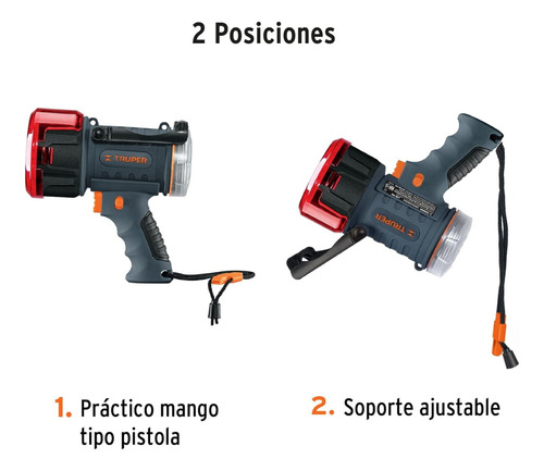 Linterna Recargable Lámpara Led 900 Lm Alta Potencia Truper