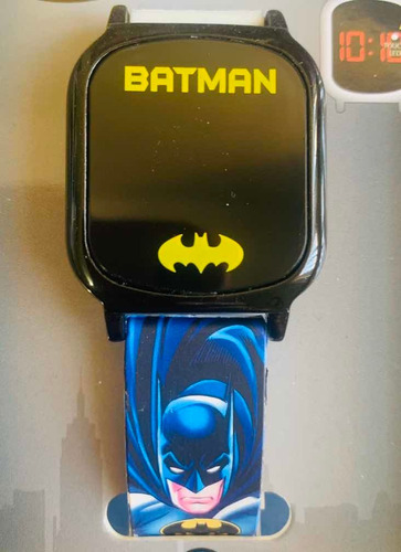 Reloj Batman Led Watch Dc Color De La Correa Azul Imagen Batman Color Del Bisel Negro Color Del Fondo Negro