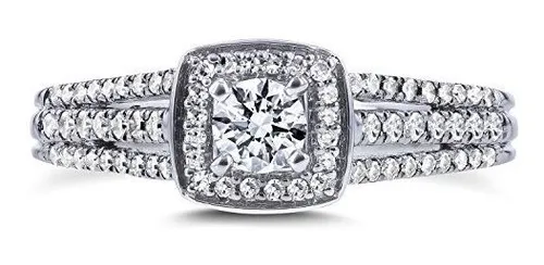 Kobelli Anillo De Compromiso Oro Blanco 1/2 Quilates Tdw Mul