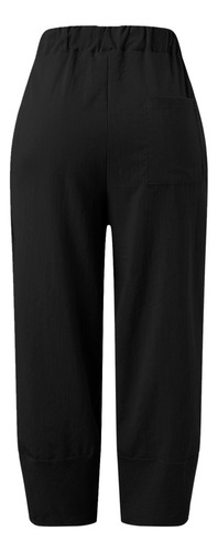 Pantalones De Lino De Algodón De Talla Grande De Color De Ve