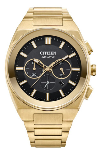 Relogio Citizen Eco-drive Axiom Sc Ca4582-54e 43mm Dourado Dourado Dourado Preto