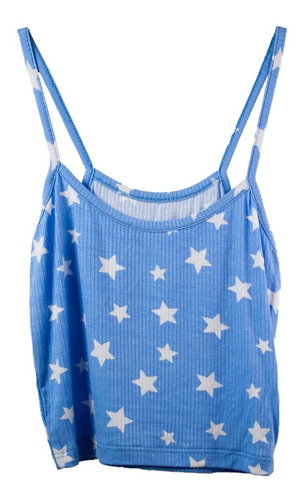 Musculosa Top Tiritas Tela Morley Blusa Estampadas 