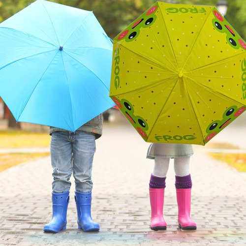 Kit 2 Guarda Chuva Infantil Proteção Kids E Estilo Cor Sapinho Amarelo