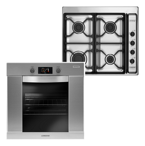 Combo Longvie - Horno Eléctrico Touch + Anafe A Gas Inox.