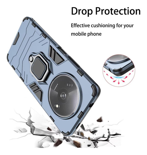 Funda Uso Rudo Carcasa Para Redmi A3/c61 4g+mica Azul Redmi A3x/redmi A3 4g/xiaomi Poco C61 4g
