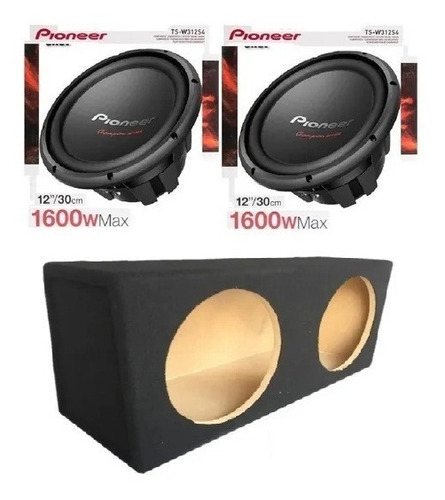 Par De Subwoofer Pioneer 12ptsw312d4 C/cajon Sellado