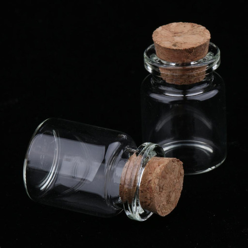 20 Tarros Para Botellas Pequeños Con Tapón De Corcho De 5 Ml