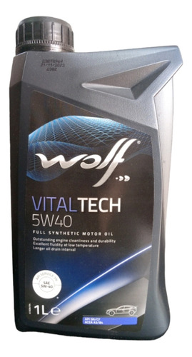 Aceite 5w40 Sintetico Wolf   Vital Tech  1 Lts