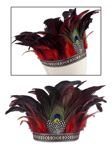 2x Tocados De Plumas Corona India Tocado Diadema Niños Azul