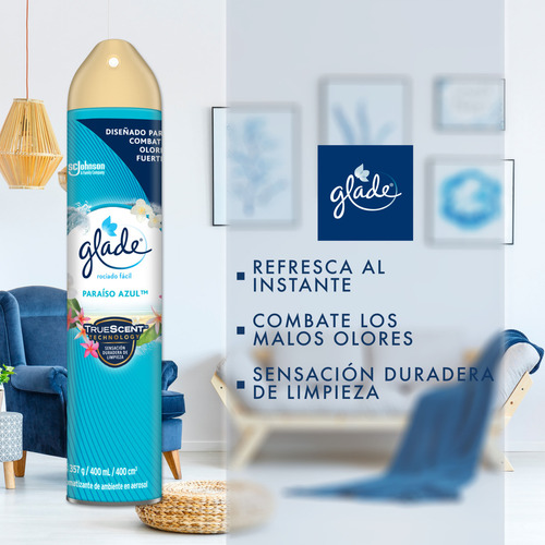 Aromatizante En Aerosol Glade 4 Pzas De 400 Ml Varios Aromas