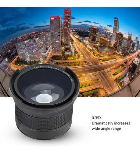 Lente Super Gran Angular Ojo De Pez De 58mm 0.35x Para Slr D