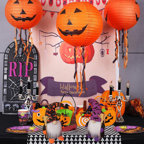 Gnomo De Peluche De Halloween,2 Pzs Adornos De Gnomos