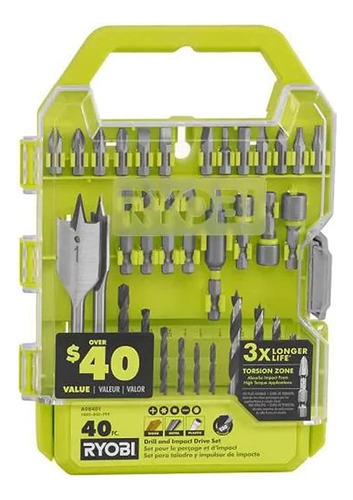 Ryobi A - Juego De Taladro Y Accionamiento De Impacto De 40.