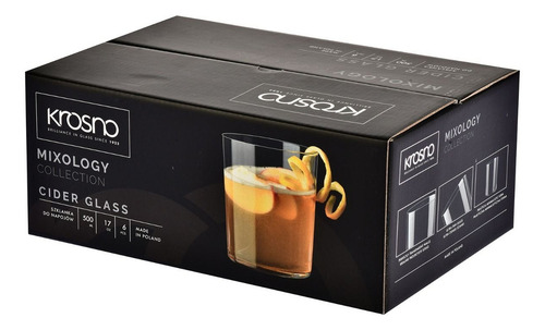Vaso De Sidra Krosno Modelo Mixology Extrafino 500ml Set X6 Color Cristal