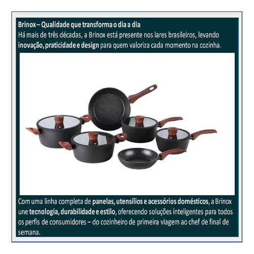 Jogo De Panelas Antiaderente/indução/ceramica/brinox/6 Peças
