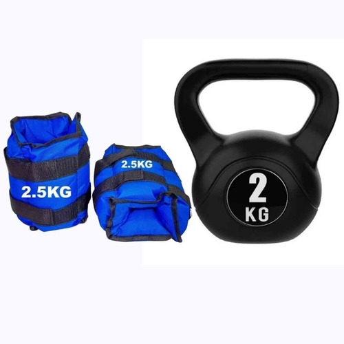 Pesa Rusa Kettlebell 2kg + Pesas Tobilleras De 2.5kg C/u