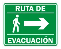 Comprar Señalamiento Letrero Ruta De Evacuación Derecha 20x25 Cm