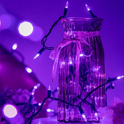 Luces De Navidad Moradas Led Cable Verde, 66 Pies, 200 ...