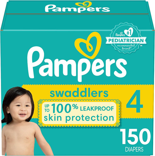 Diapers Tamaño 4, 150 Recuento - Pampers Swaddlers Diapers D