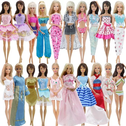 Lote Kit 3 Conjuntos Roupas Para Bonecas Barbie - Não Repete