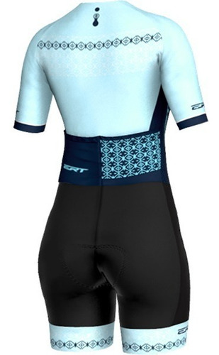Imagem 3 de 8 de Macaquinho Ciclismo Fem New Elite Forro Gel Ert Celeste