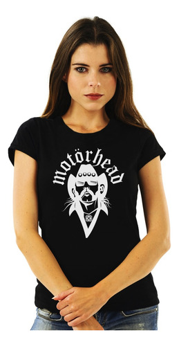 Polera Mujer Motorhead Lemmy Stencil Metal Impresión Directa