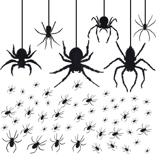 34 Piezas De Calcomanias De Araña De Halloween Grandes Y A