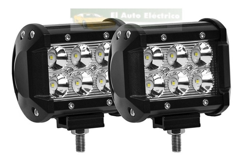 Par Faros 6 Led Antiniebla Tipo Jeep Off Road Moto Rzrs 4x4