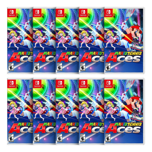 Combo Com 10 Mario Tennis Aces Switch Midia Fisica
