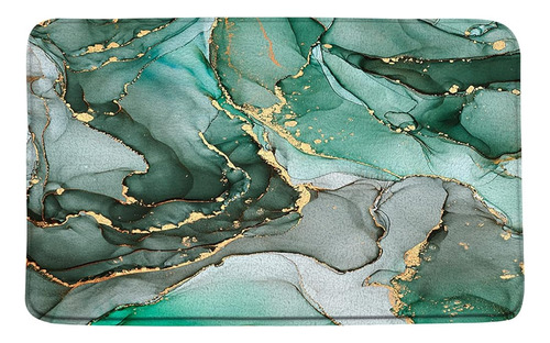 Alfombra De Baño De Mármol Verde Esmeralda Moderna Textura D