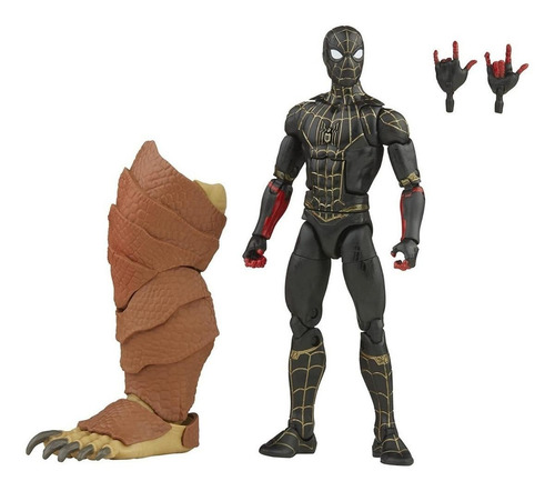 Imagen 4 de 5 de Figura de acción Marvel Hombre Araña con traje negro y dorado: No Way Home Build-A-Figure: Marvel's Armadillo F3019 de Hasbro Legends Series