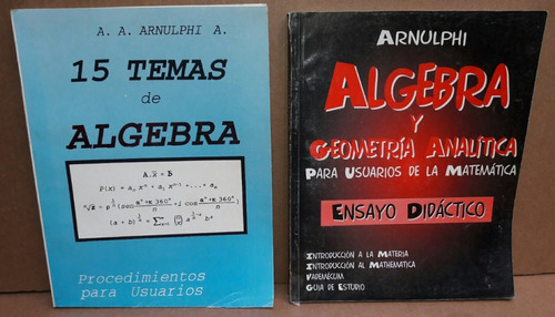 Dos Libros De Álgebra Univer Prof. Arnulphi Impecable Estado